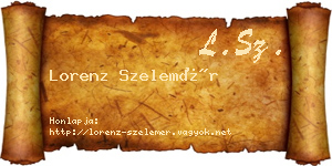 Lorenz Szelemér névjegykártya